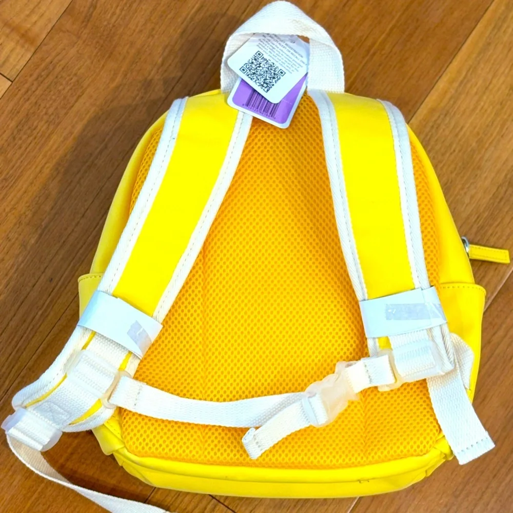 NWT ☀️SUNVENO Vibrant Yellow Kids Backpack with Transparent Pocket w 2 Mini bags